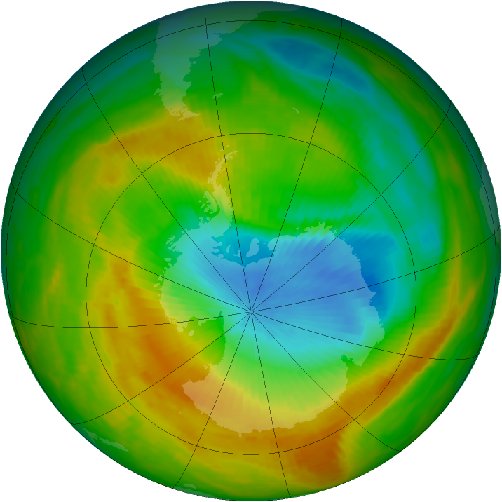 Antarctic ozone map for 06 November 1983